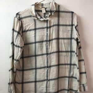 H&M White Plaid Shirt